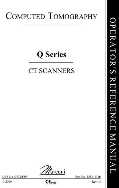 Инструкция оператора Operator manual на CT Scanner Q Series (Marconi) [Picker]