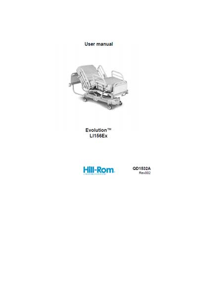 Инструкция пользователя User manual на Evolution Bed LI156Ex [Hill-Rom]