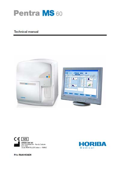 Техническая документация Technical Documentation/Manual на Pentra MS 60 [Horiba -ABX Diagnostics]