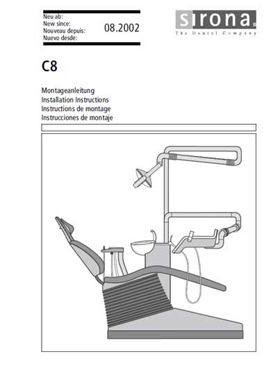 Инструкция по монтажу Installation instructions на C8 [Sirona]