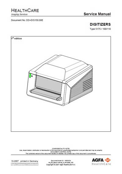 Сервисная инструкция Service manual на Дигитайзер CR 30-x [Agfa-Gevaert]