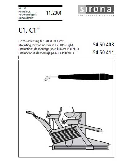 Инструкция по монтажу Installation instructions на C1, С1+ Polylux [Sirona]