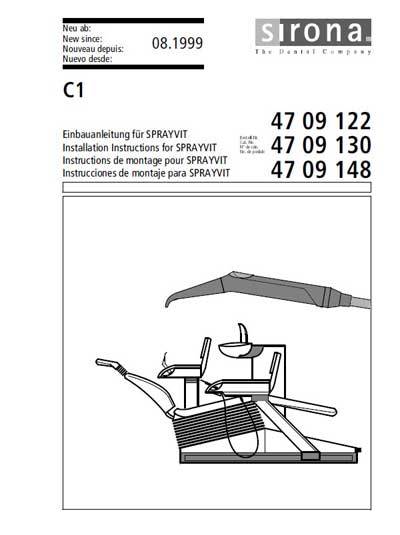 Инструкция по монтажу Installation instructions на C1 Sprayvit [Sirona]