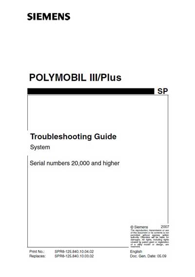 Инструкция, руководство по ремонту, Repair Instructions на Рентген Polymobil III, Plus