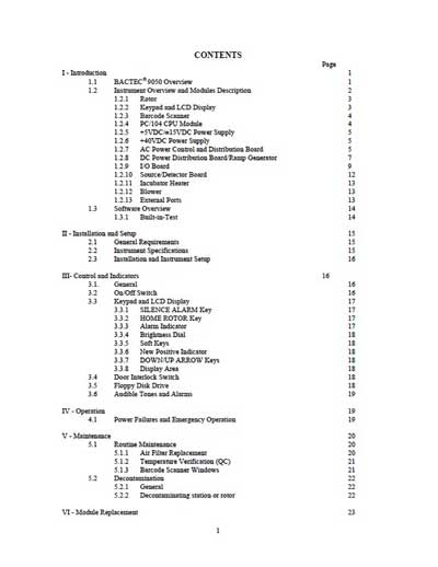 Сервисная инструкция, Service manual на Анализаторы Bactec 9050