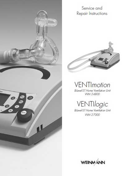 Сервисная инструкция, Service manual на ИВЛ-Анестезия Ventimotion WM24800, Ventilogic WM27000