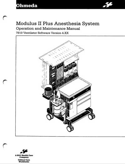 Инструкция по экспл. и обслуживанию Operating and Service Documentation на Modulus II Plus (7810 V.4.XX) [Datex-Ohmeda]