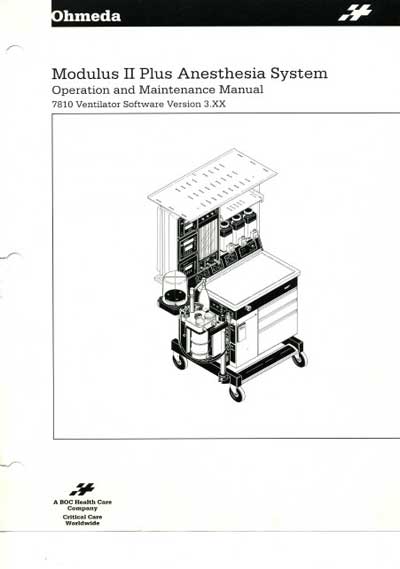 Инструкция по экспл. и обслуживанию Operating and Service Documentation на Modulus II Plus (7810 V.3.XX) [Datex-Ohmeda]