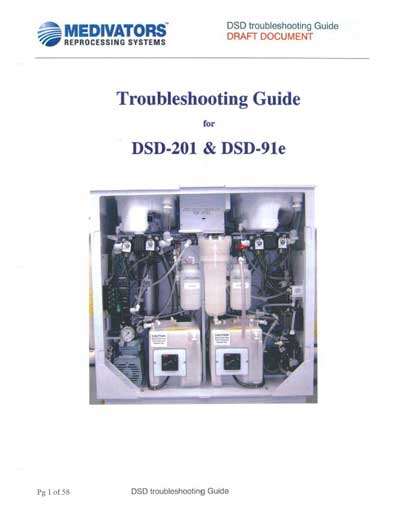 Инструкция по обслуживанию и ремонту Adjustment instructions на DSD-201, DSD-91e Endoscope Reprocesso (Medivators) [---]