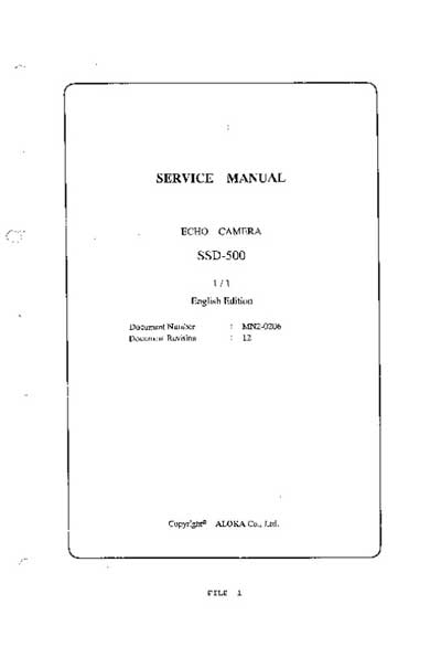 Сервисная инструкция Service manual на SSD-500 (Rev.12) [Aloka]