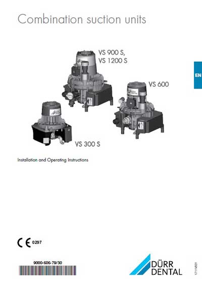 Инструкция по монтажу и эксплуатации Installation and operation на Аспираторные узлы VS-Series [Durr Dental]