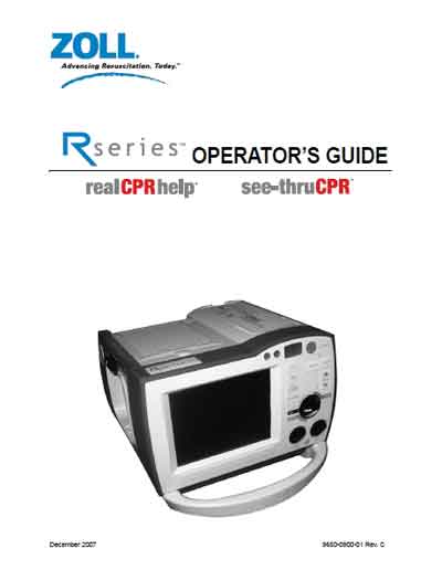 Инструкция оператора Operator manual на Дефибриллятор R Series [Zoll]